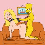 american_dad ass ball_gag bart_simpson big_breasts bondage bouncing_breasts crossover doggy_position erect_penis francine_smith gif nipples nude the_simpsons thighs