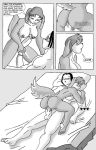  breasts_out_of_clothes cleavage comic dreamweaver dreamweaver_studios dws farm_livin&#039; furry futanari_on_male horny huge_breasts kess_(farm_livin&#039;) loran_ronald_bowman_(farm_livin&#039;) monochrome morning_sex nude_female nude_futanari original_character vaginal 