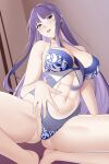 1girl alluring altina_(fire_emblem) aslind_samure aslindsamure athletic_female bare_legs big_breasts blue_eyes cleavage female_abs fire_emblem fit_female lingerie nintendo pin_up purple_hair