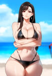 1girl ai_generated beach final_fantasy final_fantasy_vii swimsuit tifa_lockhart