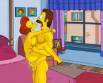 ass big_breasts cum edna_krabappel evilweazel_(artist) huge_penis ned_flanders nude the_simpsons vaginal_penetration