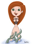 1girl arms_behind_back bondage disney disney_channel helix human kim_possible kimberly_ann_possible nipples rape tagme tentacle