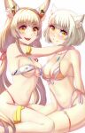 2_girls alluring animal_ears anisdrawn bikini blush brown_hair cat_ears cleavage high_res medium_breasts mio_(xenoblade) mother_&_daughter multiple_girls nia nia_(blade) nintendo swimsuit under_boob xenoblade_(series) xenoblade_chronicles_2 xenoblade_chronicles_3 yellow_eyes