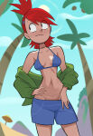 1girl beack bikini_top breasts female_only foster's_home_for_imaginary_friends frankie_foster fully_clothed newguy1091 outside pants ponytail red_hair tagme