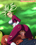 anus blue_eyes boots cumming_inside dragon_ball dragon_ball_super female/male gloves goku green_hair kefla penis penis_in_pussy potara potara_earrings potara_fusion reit ripped_clothes saiyan saiyan_armor saiyan_girl super_saiyan ultra_instinct vaginal_sex