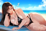 1girl ai_generated beach final_fantasy final_fantasy_vii swimsuit tifa_lockhart