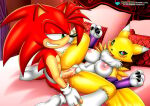 1boy 1girl 1girl anthro balls bbmbbf bed blush breasts crossover diamond_level digihentai digimon furry high_res male male/female mobian_(species) mobius_unleashed nipple_piercing nipples open_mouth original_character palcomix penis pietros_secret_club pussy pussy_juice renamon sega sega sex sonic_the_hedgehog_(series) teeth tongue tongue_out vaginal_penetration vaginal_sex