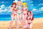 beach bikini breasts furboz nintendo pauline_(mario) princess_daisy princess_peach rosalina