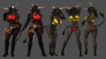 1girl 3d 3d_(artwork) absurd_res anthro belt big_breasts black_body black_hair boots bovid bovine bra breasts cattle cleavage clothed clothing cowgirl_outfit curvy curvy_figure female_only furry gun handgun high_res holster horn long_hair mammal mercedes_(petruz) model_sheet multiple_poses muscular_female navel petruz petruz_(copyright) pistol ranged_weapon red_eyes solo_female source_filmmaker_(artwork) tail thick_thighs underwear wide_hips