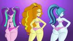 1girl 3_girls adagio_dazzle aria_blaze ass ass_cleavage big_ass butt_crack equestria_girls female_only friendship_is_magic hasbro looking_at_viewer looking_back my_little_pony rear_view scobionicle99 sonata_dusk the_dazzlings thick thick_ass thick_thighs thighs trio twin_tails wide_hips