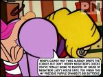 ass background_character big_ass big_penis blonde_hair buttjob cartoon_network clothed dee_dee_(dexter's_laboratory) dexter's_laboratory dry_humping edit erection futanari hanna-barbera holding_plate neighbor_lady penis_in_ass pink_skirt pink_socks screenshot_edit spandex white_socks