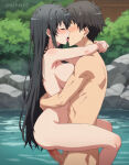 1boy 1girl big_penis black_hair blue_eyes canon_couple hikigaya_hachiman kissing_during_sex medium_breasts moaning_in_pleasure nude onsen penis_in_pussy silf spairk1313 standing_sex yahari_ore_no_seishun_lovecome_wa_machigatteiru. yukinoshita_yukino