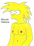 1girl 20th_century_fox breasts character_name color female female_only human maggie_simpson nipples nude solo tagme the_simpsons unknown_artist yellow_body