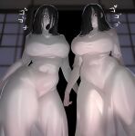 2024 2_girls asian asian_female black_hair bleachingedits crossover edit edited ghost ghost_girl high_res horror imminent_sex interracial multiple_girls nightmare_waifu pale_skin saeki_kayako skin_edit skin_edit_(male) soraoraora the_grudge the_ring threesome white_dress yamamura_sadako