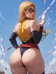 1girl 1girl 2females ai_generated ass blonde_hair captain_marvel cum curvy dat_ass eteeming fat_ass female_only hugging long_hair nude nude thicc thick_thighs thicker_than_a_bowl_of_oatmeal