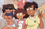 1boy 1girl 2_girls amphibia anne_boonchuy ass bee_boonchuy breasts brown_hair clothing clothing_lift dark-skinned_female dark-skinned_male dark_hair dark_skin disney disney_channel disney_xd exhibitionism flashing flashing_breasts hair milf mr._boonchuy mrs._boonchuy newguy1091 nipples oum_boonchuy parent_and_daughter presenting presenting_breasts shirt sunglasses sunglasses_on_head tagme