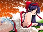  1girl blue_eyes blue_hair breasts dark_blue_hair dizzy_(guilty_gear) guilty_gear medium_breasts red_sailor_collar sailor_collar solo umekichi underboob 