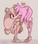 2015 2girls amy_rose anthro artist_name badger blush closed_eyes clothed clothing crop_top diives dress duo eulipotyphlan female female/female footwear gloves handwear heart_symbol hedgehog kissing kissing_cheek mammal mustelid musteline navel one_eye_closed panties sega shirt shoes simple_background skimpy sonic_boom sonic_the_hedgehog_(series) sticks_the_jungle_badger thick_thighs thigh_gap thin_calves tiptoes topwear underwear wide_hips