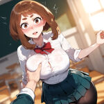 ai_generated my_hero_academia ochako_uraraka school_uniform tagme