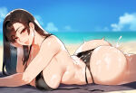 1girl ai_generated beach final_fantasy final_fantasy_vii swimsuit tifa_lockhart