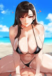 1girl ai_generated beach final_fantasy final_fantasy_vii swimsuit tifa_lockhart