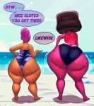 artist_name big_ass big_booty bikini bottom_heavy english_text enid_mettle garnet_(steven_universe) n-kosi n-kosi_(coloring) ok_k.o.!_let's_be_heroes steven_universe swimsuit swimwear tagme text thick thick_thighs wide_hips