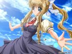  1girl air_(anime) anime blonde_hair blue_eyes hinoue_itaru kamio_misuzu key_(company) sky 