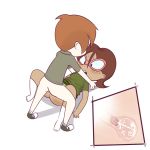 ass blush bottomless brown_hair chalkzone cum dark_skin glasses nickelodeon no_panties penny_sanchez red_ass rudy_tabootie short_hair skirt_lift socks sweat thegalen vaginal