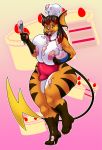 ampz anthro apron bbw big_breasts breasts cake chubby comfycushion cooking erect_nipples female furry hair huge_breasts long_hair messy nintendo nipple pokemon raichu red_hair solo thighs wide_hips