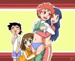  1_boy 1_male 1boy 3_females 3_girls 3girls 4_humans ash_ketchum assisted_exposure black_hair blue_eyes blue_hair blue_panties blush breasts brown_hair cameltoe cleavage clothed dawn female female/female female_human female_teen gougeru gouguru hair harem haruka_(pokemon) hikari_(pokemon) human human/human human_only jpeg_artifacts lingerie long_hair male male_human male_teen may multiple_girls nintendo nozomi_(pokemon) open_mouth orange_hair panties panty_pull pokemon pokemon_(anime) raglan_sleeves red_eyes satoshi satoshi_(pokemon) short_hair smile standing teen track_suit underwear undressing zoey zoey_(pokemon) 