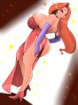 amano_taiki ass back backless_dress bare_back big_ass big_breasts breasts bursting_breasts curvy dress elbow_gloves gloves hair_over_one_eye high_heels huge_ass huge_breasts jessica_rabbit long_hair open-back_dress open_mouth orange_hair otocinclus pelvic_curtain purple_eyes red_hair shi_osuta_ooyake shoes side_slit skindentation solo spotlight thick_thighs thighs who_framed_roger_rabbit