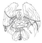  angel bdsm bondage kalahee_(artist) monochrome submissive 