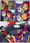 beast_boy bottomless_male comic dc_comics dick_grayson double_fellatio emotion_sickness_(teen_titans) fellatio garfield_logan incognitymous_(artist) koriand'r licking_penis nipples nude rachel_roth raven_(dc) robin starfire tagme teen_titans