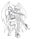  bdsm demon demoness dominant kalahee_(artist) monochrome whip 