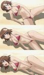 15_bishoujo_hyouryuuki animated animated_gif battery_life beach big_breasts bikini bounce bouncing_breasts breasts brown_hair crotch_rub erect_nipples fingering gif hikari_satake large_breasts masturbation navel short_hair split_screen spread_legs string_bikini swimsuit