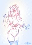  breast_grab breasts chloe_(melkormancin) glasses melkormancin smile 