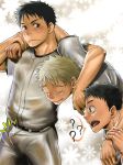  3boys ? abe_takaya baseball_uniform black_hair bulge itto_(mentaiko) male_focus mentaiko mihashi_ren multiple_boys ookiku_furikabutte ren_mihashi sportswear tajima_yuuichirou takaya_abe yaoi yuuichiro_tajima 