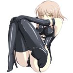  blonde_hair boots dominatrix fate/stay_night high_heels latex saber saber_alter thighhighs tsukishiro_kou yellow_eyes 