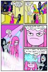 2_females adventure_time black_hair breasts bubble comic duo english_text female hair hand_on_head long_hair marceline nude pink_hair princess_bubblegum shower slide small_breasts speech_bubble standing text wet