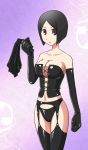  arai_chie black_hair brown_eyes corset corsette dominatrix flog gloves latex short_hair solo zoku_sayonara_zetsubou_sensei 