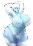 armpits big_breasts donaught fur overweight_female pubic_hair white_fur white_hair yeti