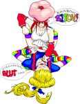 blonde_hair breasts catfight cleavage detached_sleeves huge_breasts monicle_(artist) panties rainbow_brite rainbow_brite_(character) red_hair strawberry_shortcake strawberry_shortcake_(character)