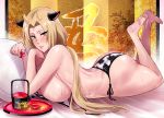 1girl ass big_ass big_breasts bikini blush breasts cow cow_print milf panties seduce seducing seductive seductive_look seductive_smile sexually_suggestive smile sweat tsunade