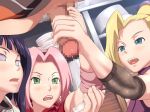  blonde_hair blush censored cum cum_collecting ejaculation green_eyes hair handjob hinata_hyuuga horny ino_yamanaka milking milking_penis naruto naruto_shippuden naruto_uzumaki penis_milking sakura_haruno 