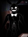 animatronic anthro big_penis black_body black_fur black_penis bonnie_(fnaf) bow_tie bowtie five_nights_at_freddy's five_nights_at_freddy's_2 fluffy fur furry gay glitching grin half-closed_eyes hornybunnyxxxx humanoid_penis looking_at_viewer male male_only precum precum_drip rabbit rabbit_ears shadow_bonnie_(fnaf) smile solo veiny_penis white_bowtie white_eyes yaoi