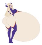  blonde_hair bodysuit horns hyper_pregnancy mask milf mount_lady my_hero_academia naughty_face pregnant pregnant_belly pregnant_female purple_eyes saburox 