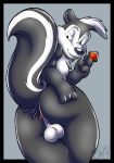 anus black_fur condom gay inuki looney_tunes pepe_le_pew presenting skunk warner_brothers