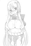  1girl breasts female katanagatari large_breasts long_hair monochrome solo togame very_long_hair yahiro_pochi 