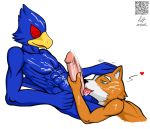  canine cum cumshot falco_lombardi fellatio fox fox_mccloud gay male nintendo oral oral_sex orgasm sex star_fox video_games 