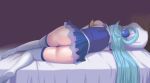 1girl 1girl 1girl 2010s aqua_(konosuba) ass bare_shoulders bed bed_sheet bedroom blue_hair blue_shirt blue_skirt bottomless decensored detached_sleeves facing_away feet female_only frilled_skirt frills from_behind guma_(gumaguma228) hair_ornament hair_rings high_resolution huge_ass kono_subarashii_sekai_ni_shukufuku_wo! large_ass legs long_hair long_legs lying lying_on_bed miniskirt no_shoes nopan on_bed on_side pillow pussy shirt skirt sleeping stockings thighs third-party_edit uncensored uncensored_vagina upscaled upskirt very_high_resolution very_long_hair white_legwear white_thighhighs